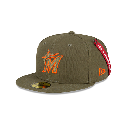 Alpha Industries X Miami Marlins Green 59FIFTY Fitted Hat - New Era Cap