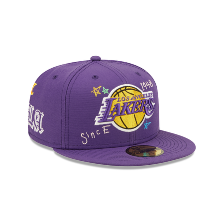 Los Angeles Lakers Scribble Collection 59FIFTY Fitted Hat