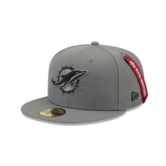Alpha Industries X Miami Dolphins Gray 59FIFTY Fitted Hat - New Era Cap