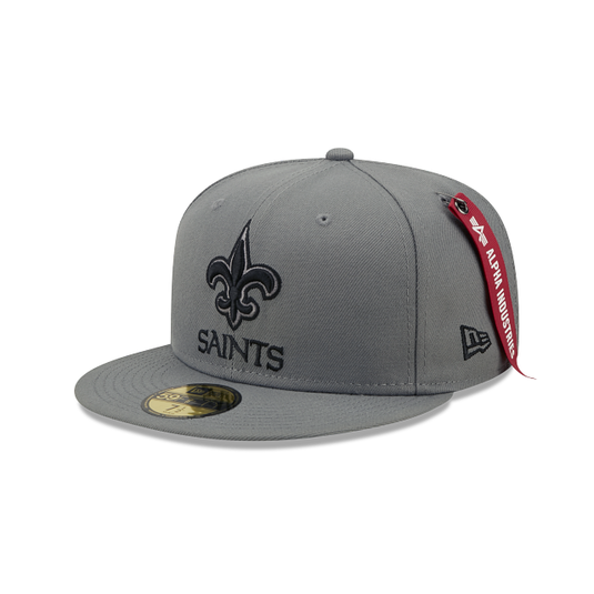 Alpha Industries X New Orleans Saints Gray 59FIFTY Fitted Hat - New Era Cap