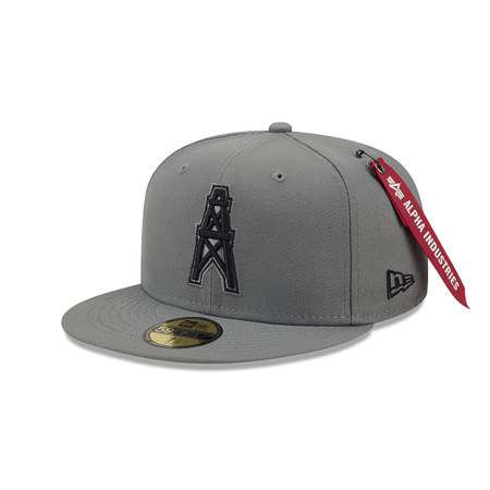 Alpha Industries X Oilers Gray 59FIFTY Fitted Hat