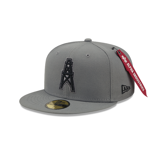 Alpha Industries X Oilers Gray 59FIFTY Fitted Hat - New Era Cap