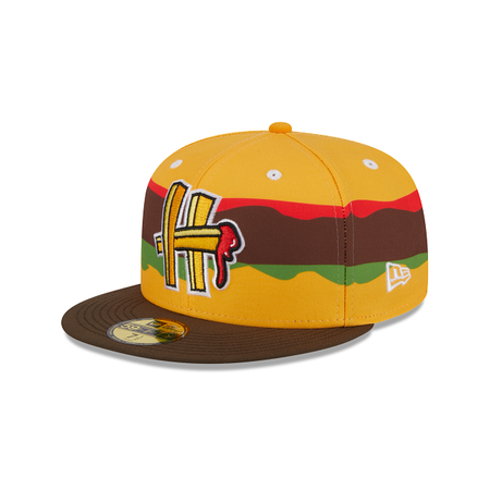 Hartford Yard Goats Theme Night Cheeseburger 59FIFTY Fitted Hat