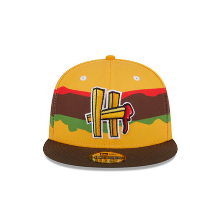 Hartford Yard Goats Theme Night Cheeseburger 59FIFTY Fitted Hat