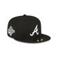 Atlanta Braves Sidepatch Black 59FIFTY Fitted Hat