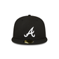 Atlanta Braves Sidepatch Black 59FIFTY Fitted Hat