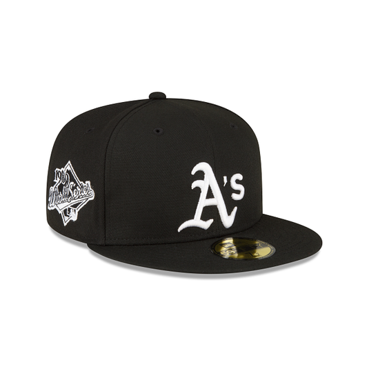 Athletics Sidepatch Black 59FIFTY Fitted Hat - New Era Cap