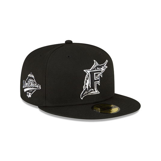 Miami Marlins Sidepatch Black 59FIFTY Fitted Hat - New Era Cap