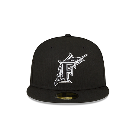 Miami Marlins Sidepatch Black 59FIFTY Fitted Hat