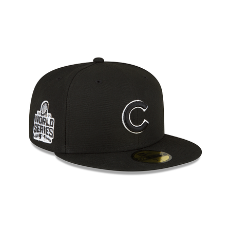 Chicago Cubs Sidepatch Black 59FIFTY Fitted Hat