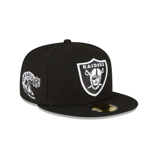 Las Vegas Raiders Sidepatch Black 59FIFTY Fitted Hat - New Era Cap