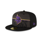 Minnesota Vikings 2023 Training Black 59FIFTY Fitted Hat
