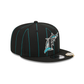 Miami Marlins Pinstripe Visor Clip 9FIFTY Snapback Hat