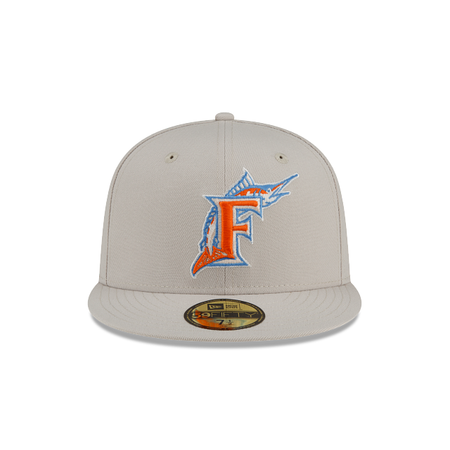Miami Marlins Stone Orange 59FIFTY Fitted Hat