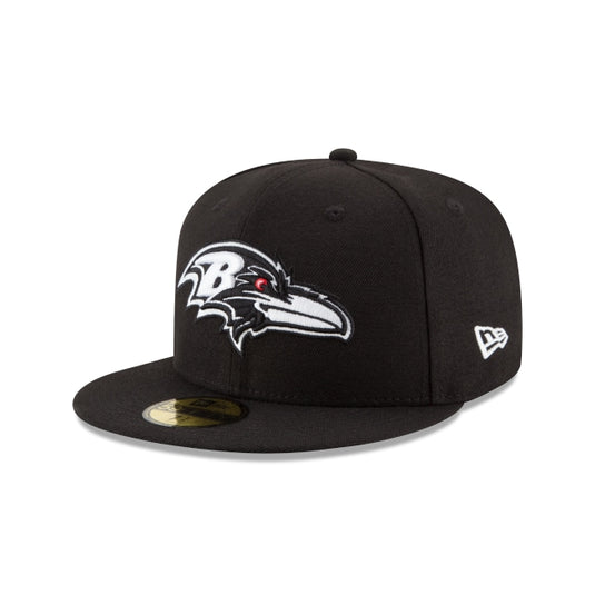 Baltimore Ravens Black & White 59FIFTY Fitted Hat - New Era Cap