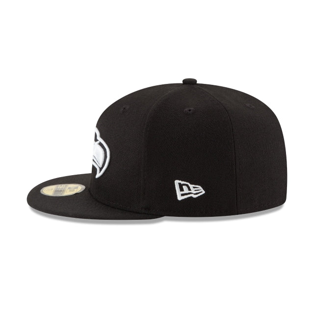 Seattle Seahawks Black & White 59FIFTY Fitted Hat – New Era Cap