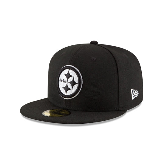Pittsburgh Steelers Black & White 59FIFTY Fitted Hat - New Era Cap