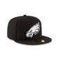 Philadelphia Eagles Black & White 59FIFTY Fitted Hat