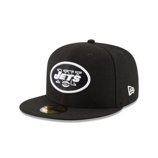 New York Jets Black & White 59FIFTY Fitted Hat - New Era Cap