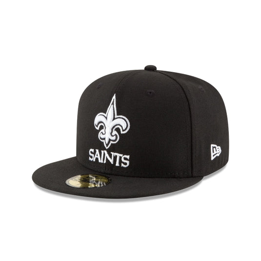 New Orleans Saints Black & White 59FIFTY Fitted Hat - New Era Cap