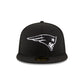 New England Patriots Black & White 59FIFTY Fitted Hat