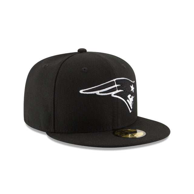 New England Patriots Black & White 59FIFTY Fitted Hat – New Era Cap