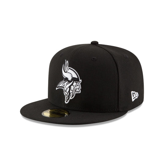 Minnesota Vikings Black & White 59FIFTY Fitted Hat - New Era Cap