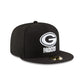 Green Bay Packers Black & White 59FIFTY Fitted Hat