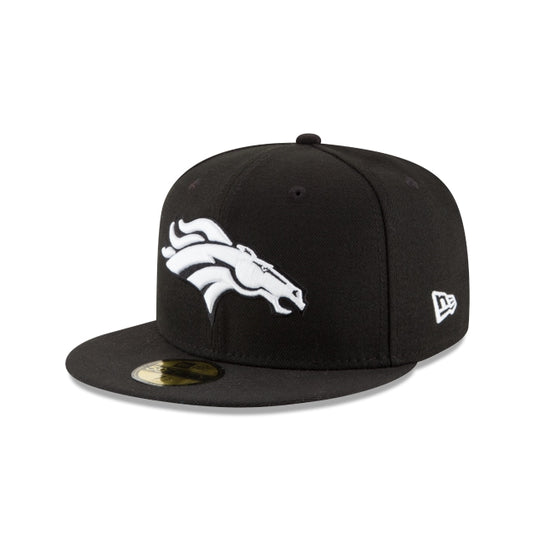 Denver Broncos Black & White 59FIFTY Fitted Hat - New Era Cap