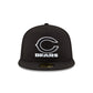 Chicago Bears Black & White 59FIFTY Fitted