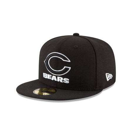 Chicago Bears Black & White 59FIFTY Fitted Hat