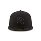 Kansas City Royals MLB Black On Black 59FIFTY Fitted Hat