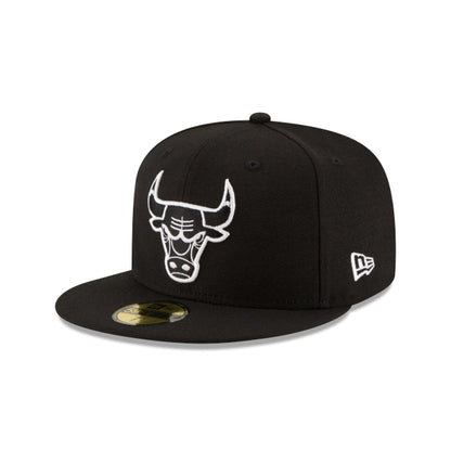 Chicago Bulls Black & White 59FIFTY Fitted Hat