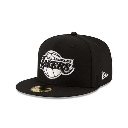 Los Angeles Lakers Black & White 59FIFTY Fitted Hat - New Era Cap