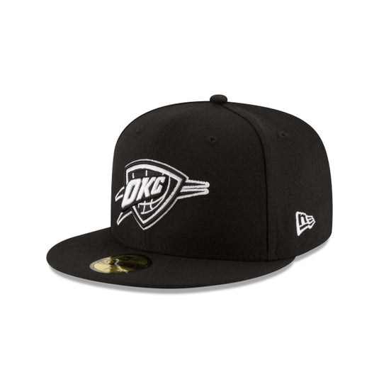 Oklahoma City Thunder Black & White 59FIFTY Fitted Hat - New Era Cap