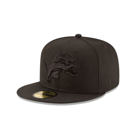 Detroit Lions Black On Black 59FIFTY Fitted Hat