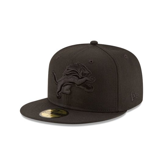 Detroit Lions Black On Black 59FIFTY Fitted Hat - New Era Cap