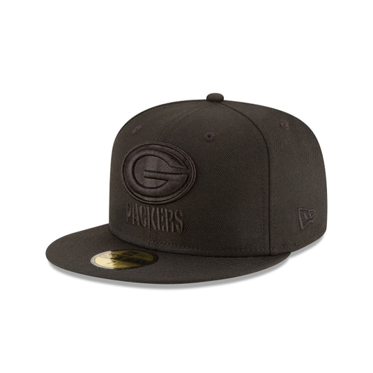 Green Bay Packers Black On Black 59FIFTY Fitted Hat - New Era Cap