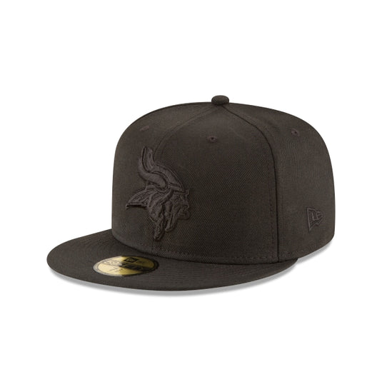 Minnesota Vikings Black On Black 59FIFTY Fitted Hat - New Era Cap