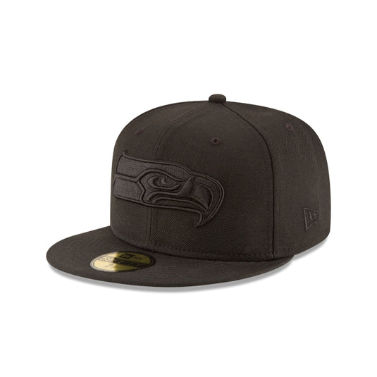 Seattle Seahawks Black On Black 59FIFTY Fitted Hat - New Era Cap