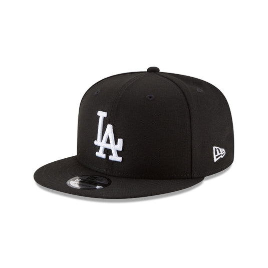 Los Angeles Dodgers Basic Black and White 9FIFTY Snapback Hat - New Era Cap