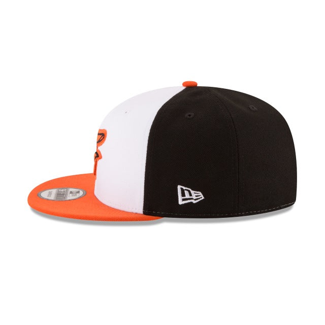 Baltimore Orioles New Era Team Color 9FIFTY Snapback Hat - White/Orange