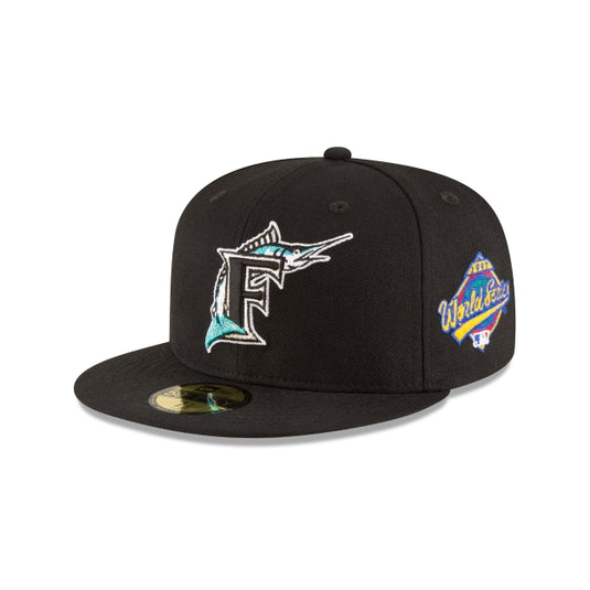 Florida Marlins World Series Black Wool 59FIFTY Fitted Hat - New Era Cap