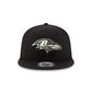 Baltimore Ravens Black and White 9FIFTY Snapback Hat