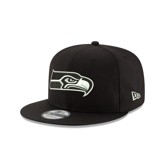 Seattle Seahawks Black and White 9FIFTY Snapback Hat - New Era Cap