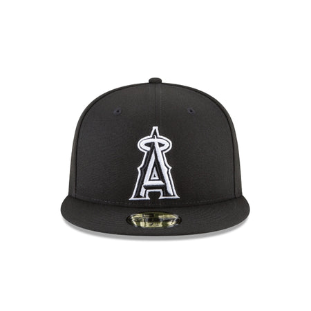 Los Angeles Angels Black and White Basic 59FIFTY Fitted Hat