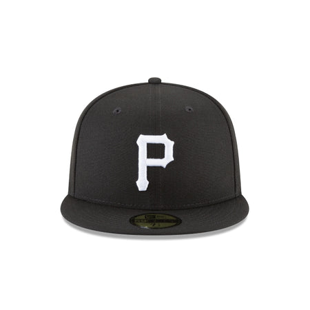 Pittsburgh Pirates Black and White Basic 59FIFTY Fitted Hat