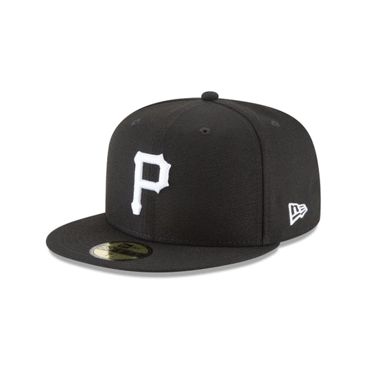 Pittsburgh Pirates Black and White Basic 59FIFTY Fitted Hat - New Era Cap