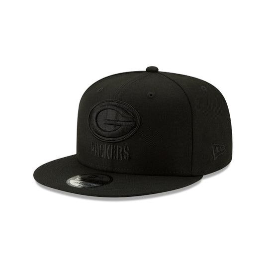 Green Bay Packers Basic Black On Black 9FIFTY Snapback Hat - New Era Cap