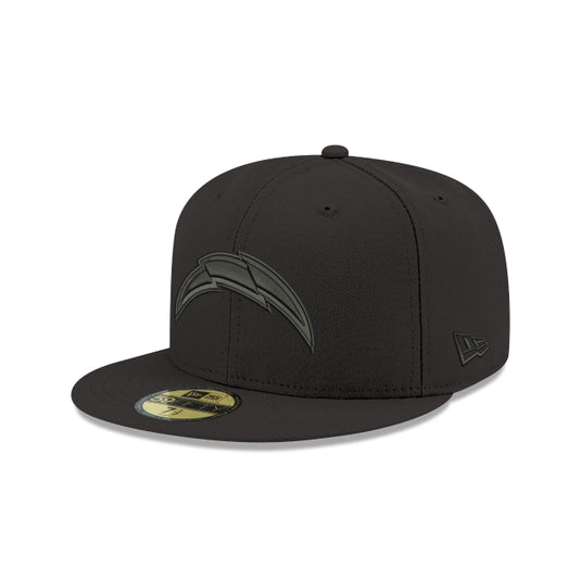 Los Angeles Chargers Black On Black 59FIFTY Fitted Hat - New Era Cap